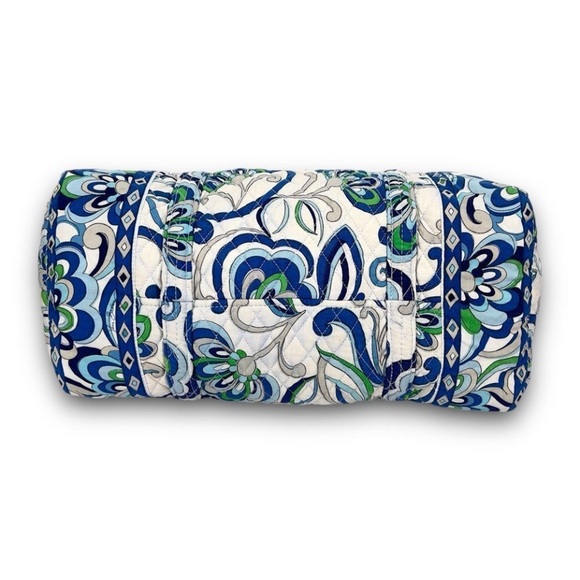 Vera Bradley Mediterranean Blue & White Floral Large Traveler Duffel Bag - Picture 3 of 6